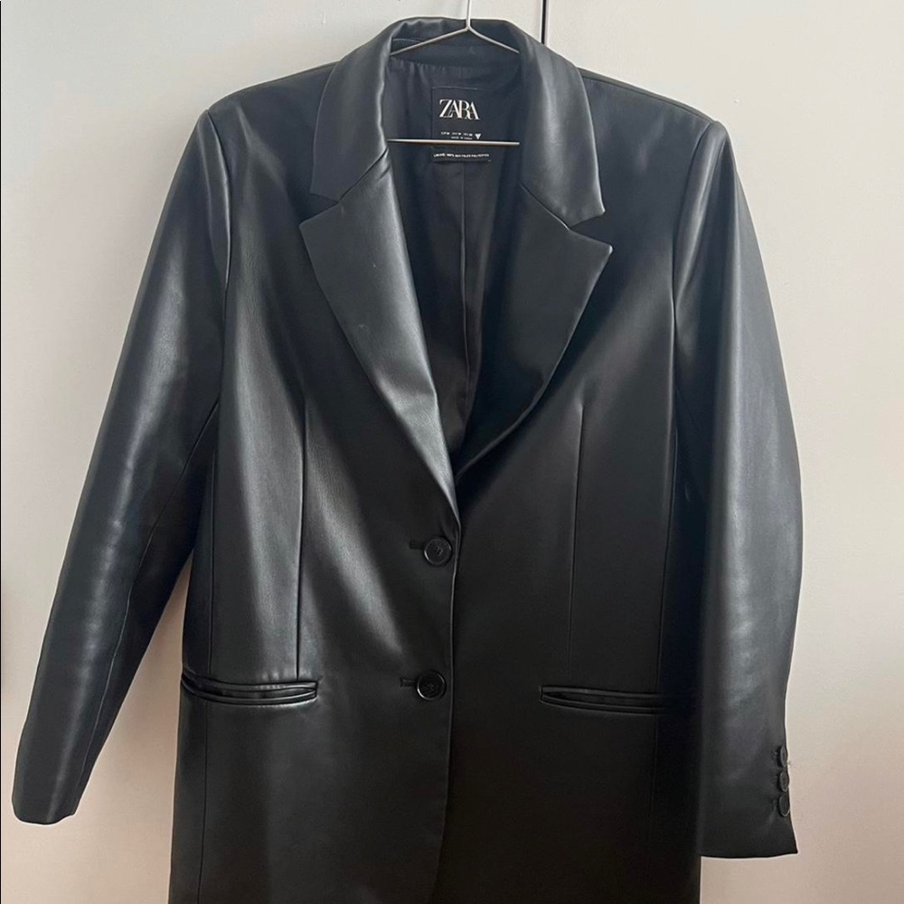 Zara faux leather blazer, size M.